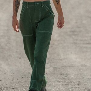 Green High-Waisted Pants